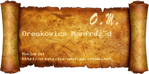 Oreskovics Manfréd névjegykártya